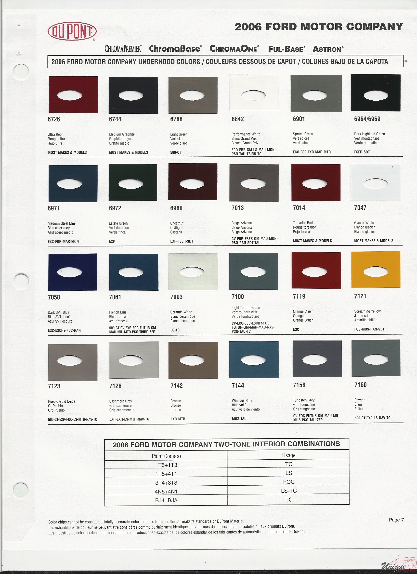 2006 Ford-6 Paint Charts